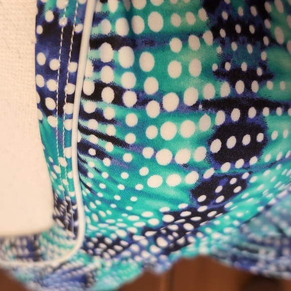 TUMMY SLIMMER Croft and Barrow Tankini Top in Blue and White SZ 8 - Picture 5 of 16